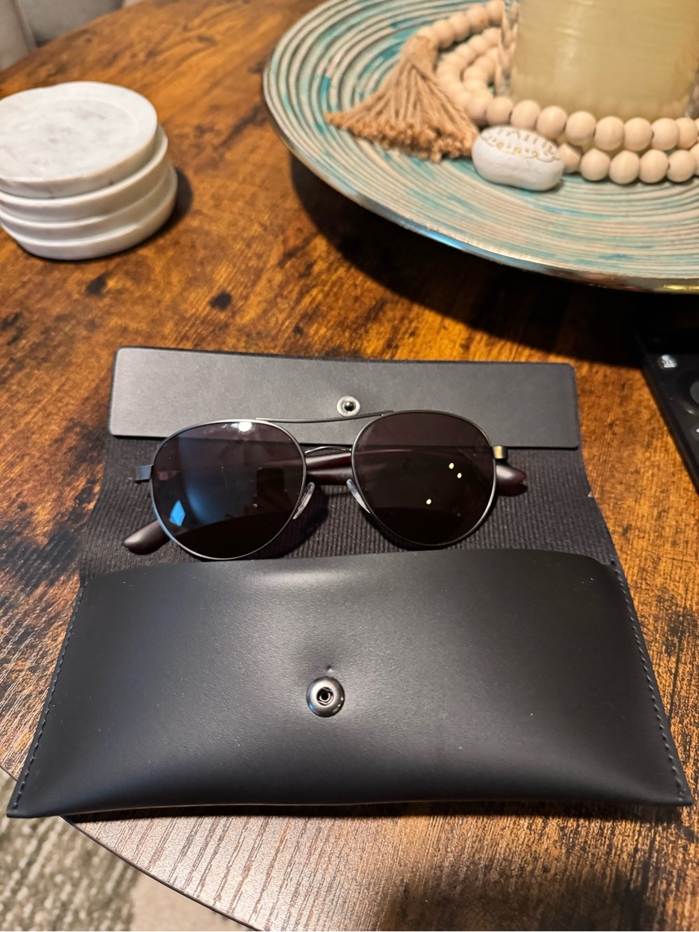 Calvin Klein Black Oval Sunglasses with Matching Black Case